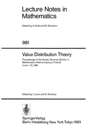 Front cover of Value distribution theory by Nordic Summer School in Mathematics (1981 Joensuu, Finland)