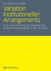 Front cover of Variation institutioneller Arrangements by Eva-Maria Passarge