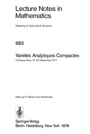 Front cover of Variétés analytiques compactes by Colloque sur les variétés analytiques compactes (1977 Nice, France)
