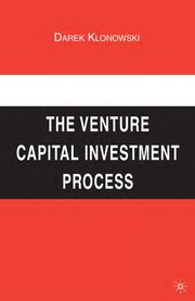 Front cover of The venture capital investment process by Darek Klonowski