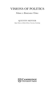 Front cover of Visions of Politics, Vol. 2 by Quentin Skinner