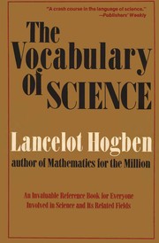 Front cover of The vocabulary of science by Lancelot Thomas Hogben