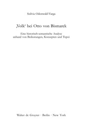 Front cover of "Volk" bei Otto von Bismarck by Szilvia Odenwald-Varga
