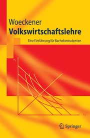 Front cover of Volkswirtschaftslehre by Bernd W. Woeckener