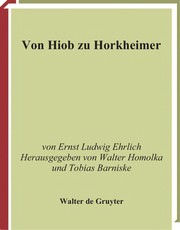 Front cover of Von Hiob zu Horkheimer by Ernst Ludwig Ehrlich