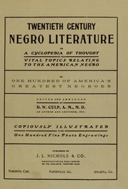 Front cover of Twentieth century Negro literature by Daniel Wallace Culp