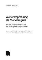 Front cover of Weiterempfehlung als Marketingziel by Gunnar Markert