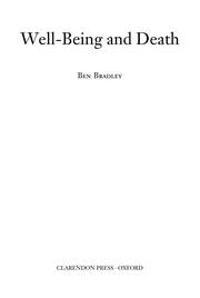 Cover of Well-being and death by Ben Bradley