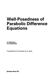 Front cover of Well-Posedness of Parabolic Difference Equations by A. Ashyralyev