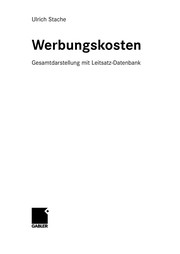 Cover of Werbungskosten by Ulrich Stache