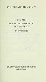 Front cover of Werke in fünf Bänden by Wilhelm von Humboldt