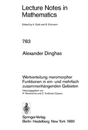 Front cover of Wertverteilung meromorpher Funktionen in ein- und mehrfach zusammenhängenden Gebieten by Alexander Dinghas