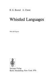 Cover of Whistled Languages by René-Guy Busnel