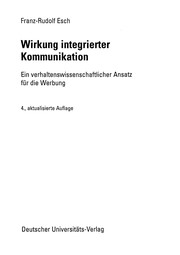Front cover of Wirkung integrierter Kommunikation by Franz-Rudolf Esch