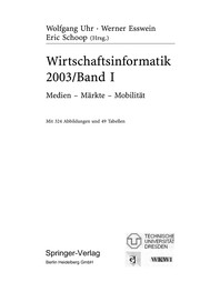 Cover of Wirtschaftsinformatik 2003/Band I by Wolfgang Uhr