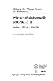 Cover of Wirtschaftsinformatik 2003 Band II by Wolfgang Uhr