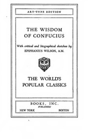 Front cover of The wisdom of Confucius = by Lin, Yutang