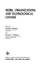 Cover of Work, Organizations, and Technological Change by Gerhard Mensch