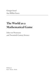 Front cover of The world as a mathematical game by Giorgio Israel