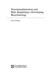 Front cover of Xenotransplantation and risk by Sara Fovargue