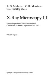 Cover of X-ray microscopy III by Alan G. Michette