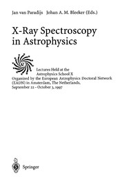 Front cover of X-ray spectroscopy in astrophysics by Astrophysics School (10th 1997 Amsterdam, Netherlands)