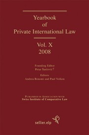 Cover of Yearbook of private international law by Petar Sarcevic