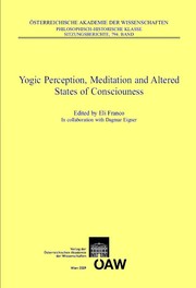 Cover of Yogic perception, meditation and altered states of consciouness [sic] by Eli Franco