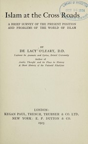 Front cover of Islam at the cross roads by De Lacy O'Leary