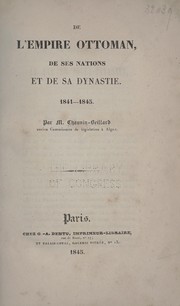 Front cover of De l'empire Ottoman, de ses nations et de sa dynastie, 1841-1845 by Chauvin-Beillard. [from old catalog]