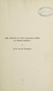 Front cover of Concept of the Guardian Spirit in North America by Ruth Benedict