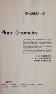 Cover of Plane geometry by A. M. Welchons