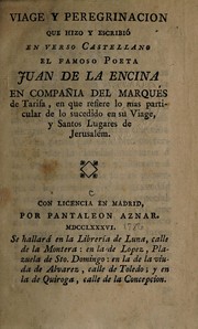 Cover of Viage y peregrinacion by Juan del Encina