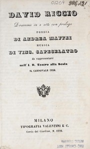 Cover of David Riccio by Vincenzo Capecelatro
