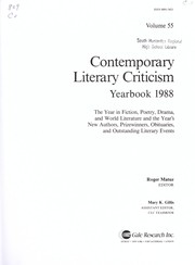 Front cover of Contemporary Literary Criticism Yearbook 1988 by Roger Matuz
