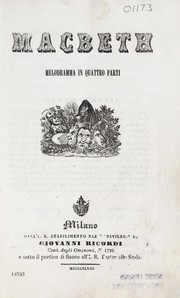 Cover of Macbeth by Francesco Maria Piave