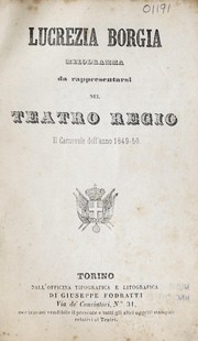 Cover of Lucrezia Borgia by Felice Romani