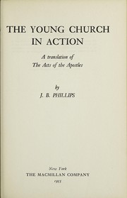 Front cover of The young church in action by Phillips, J. B.
