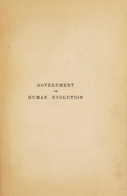 Cover of Government or human evolution by Edmond Kelly
