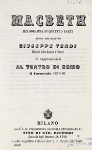 Front cover of Macbeth by Francesco Maria Piave