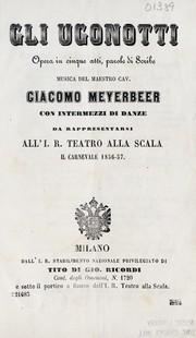 Cover of Gli Ugonotti by Eugène Scribe