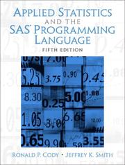 Cover of Applied statistics and the SAS programming language by Ronald P. Cody