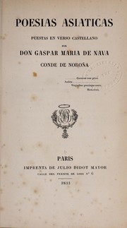 Front cover of Poesias asiaticas puestas en verso castellano .. by Gaspar Maria de Nava