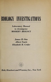 Front cover of Modern biology by James H. Otto