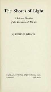Front cover of The shores of light by Edmund Wilson