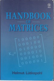 Cover of Handbook of Matrices by Helmut Lütkepohl