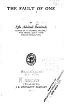 Front cover of The Fault of One by Effie Adelaide Rowlands