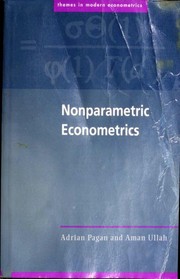 Cover of Nonparametric Econometrics by Adrian Pagan