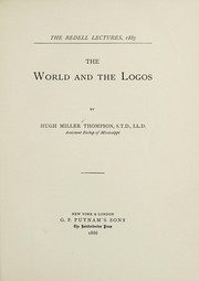 Front cover of The world and the Logos by Hugh Miller Thompson