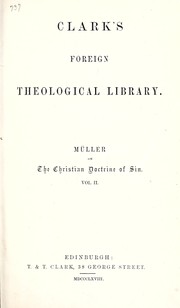 Front cover of The Christian doctrine of sin by Julius Müller